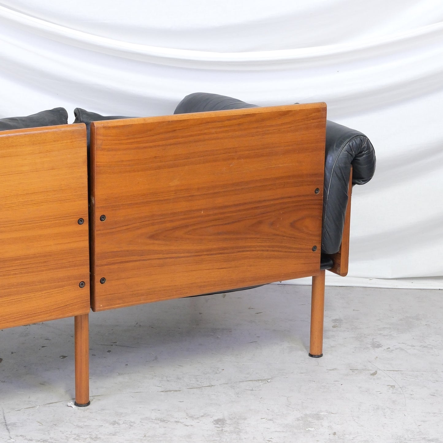 Yrjö Kukkapuro Ateljee 3-Seater Sofa in Black Leather