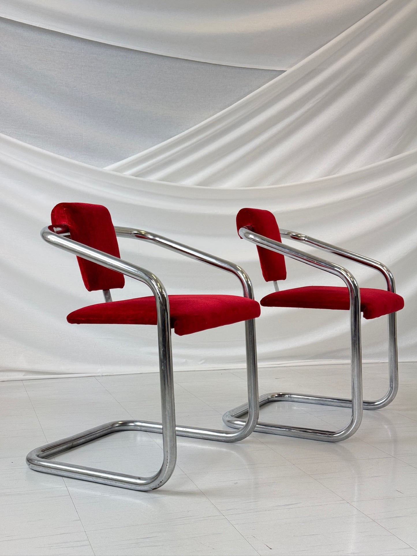 Vintage Chrome Cantilever Chairs