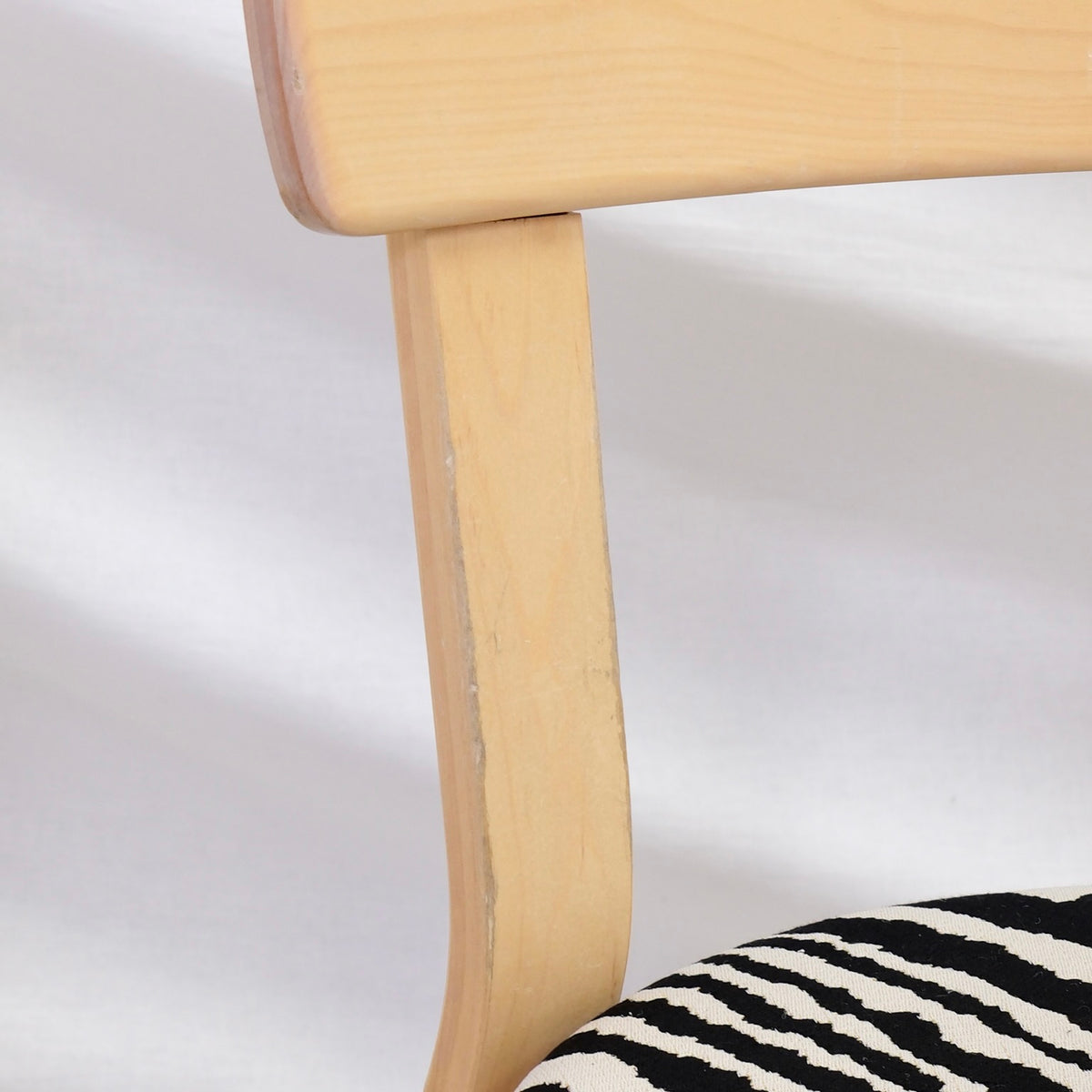 Alvar Aalto Chair 69 by Artek in Birch with Zebra Upholstery