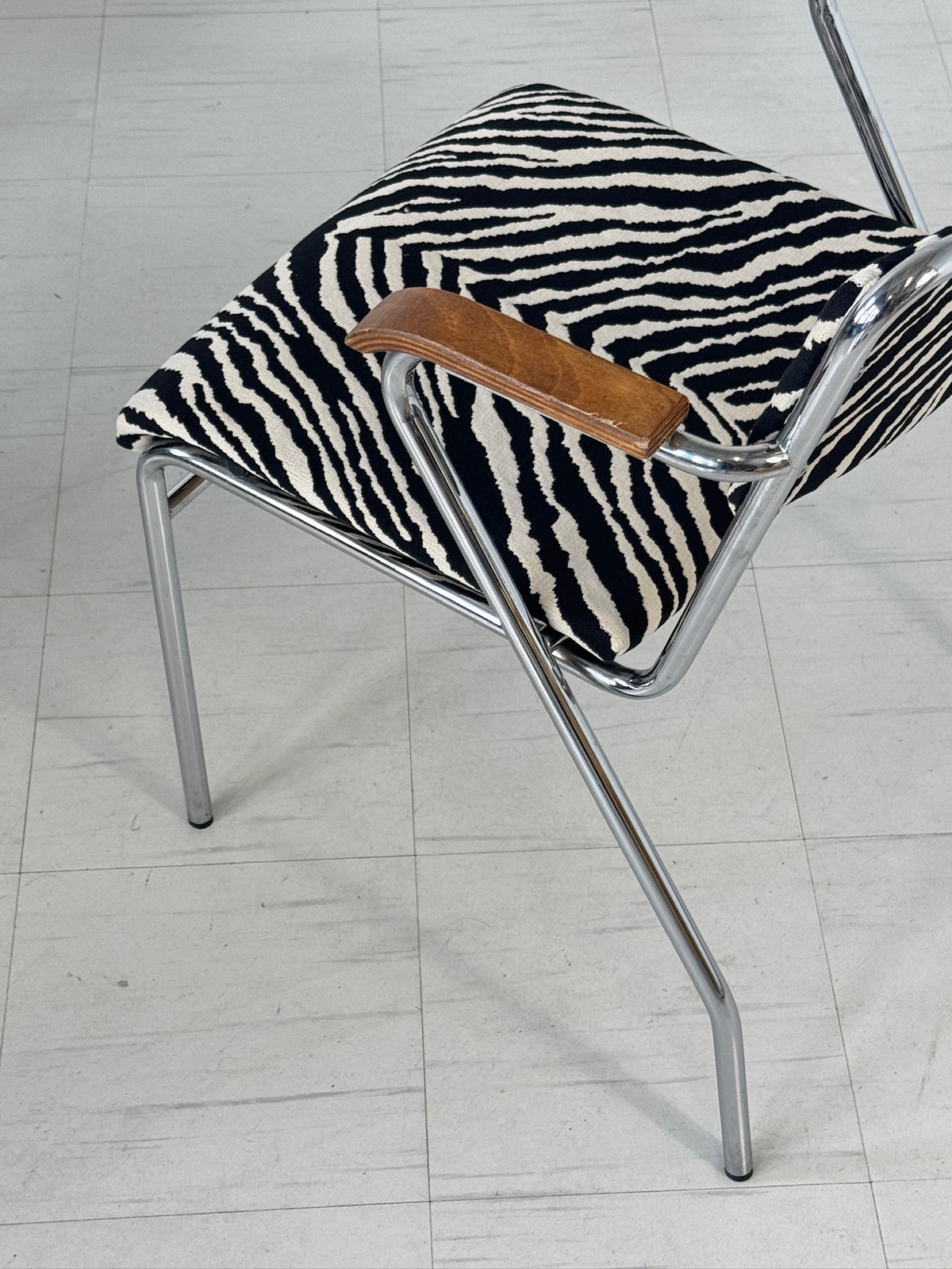Vintage Tubular Steel Chairs with Zebra Upholstery