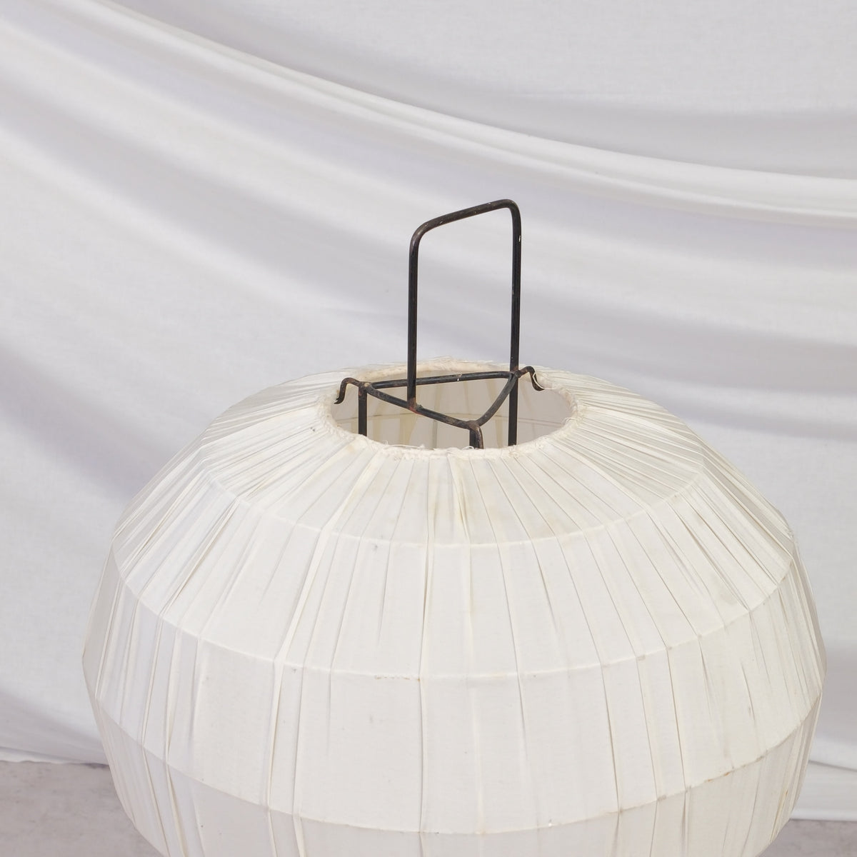 Vintage Tripod Floor Lamp with Silk Shade, 1940s