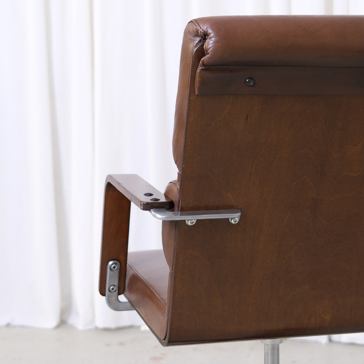 Yrjö Kukkapuro Plaano Office Chair in Brown Leather