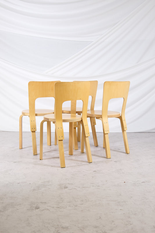 Alvar Aalto Artek 66 -tuolit, 4 kpl