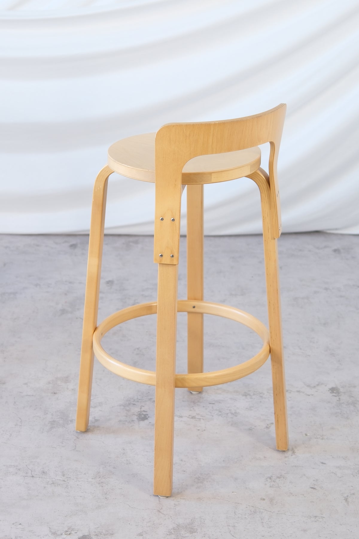 Artek 64 Bar Stools with Backrest by Alvar Aalto, 2006