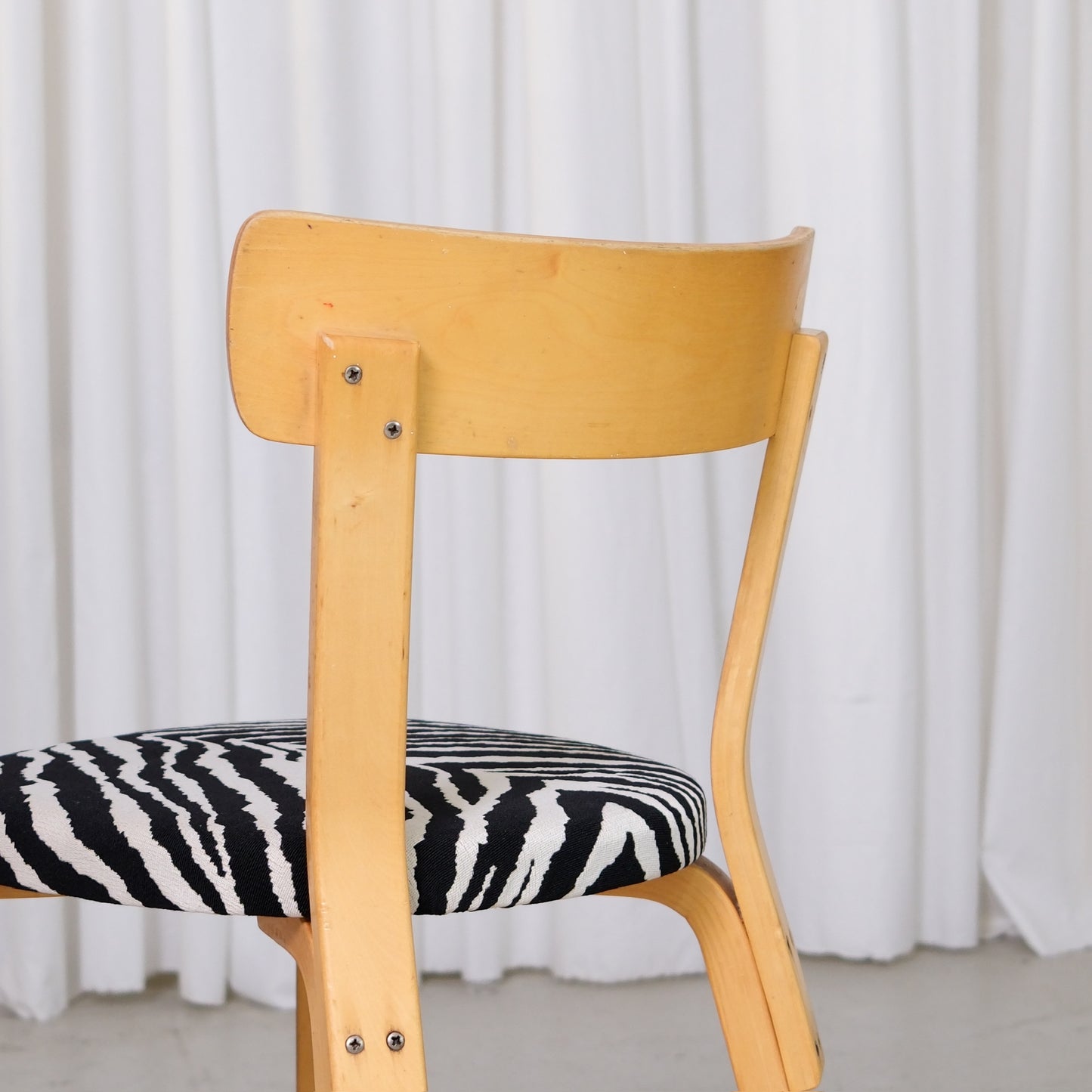 Artek Chair 69 with Zebra Upholstery by Alvar Aalto