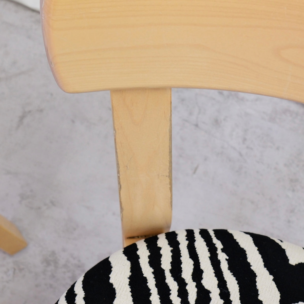 Alvar Aalto Chair 69 by Artek in Birch with Zebra Upholstery