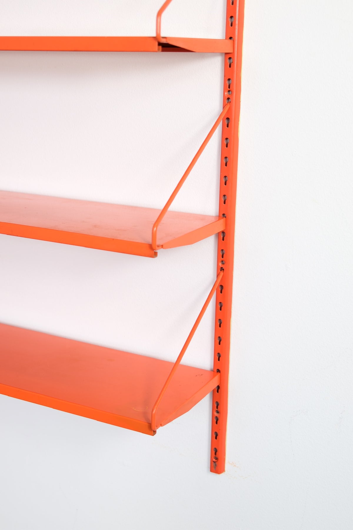 Vintage Danish Orange Wall Shelf