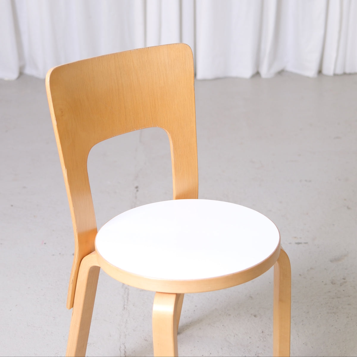Alvar Aalto Artek 66 Chairs with White Laminate Seats
