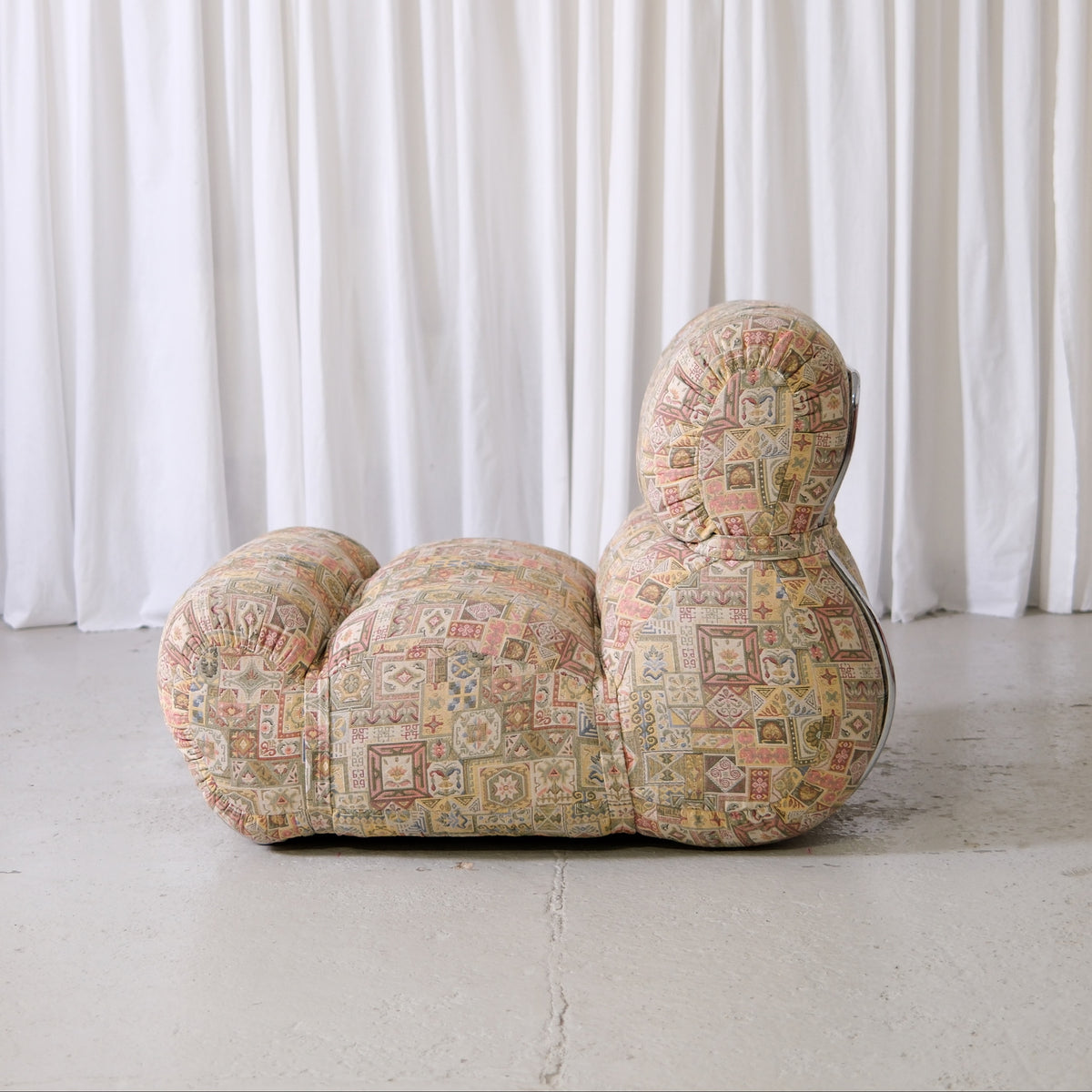 Italian Modular Lounge Chair in Patterned Fabric