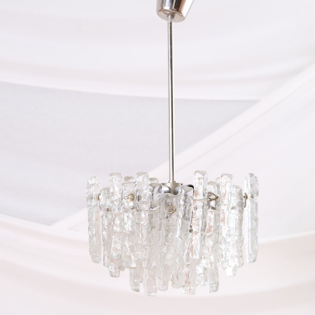 JT Kalmar Ice Block chandelier, 1960s/70s