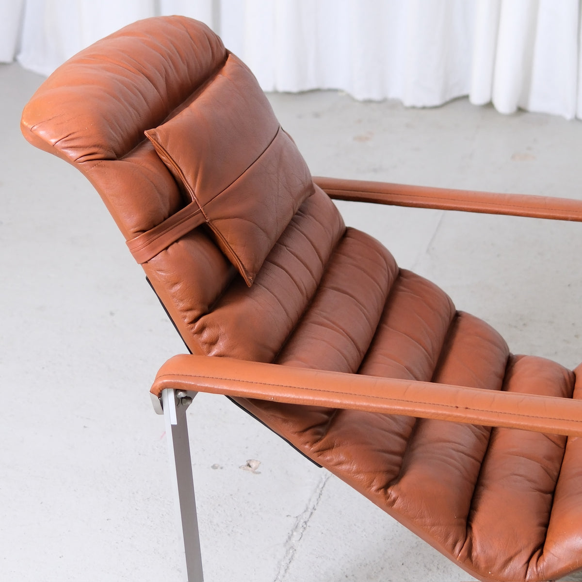 Ilmari Lappalainen Pulkka Lounge Chair in Brown Leather - Asko 1970s