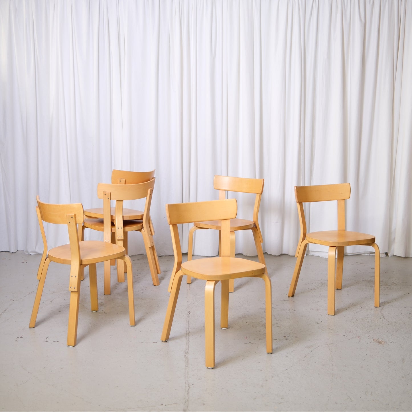 Alvar Aalto Artek 69 Birch Chairs
