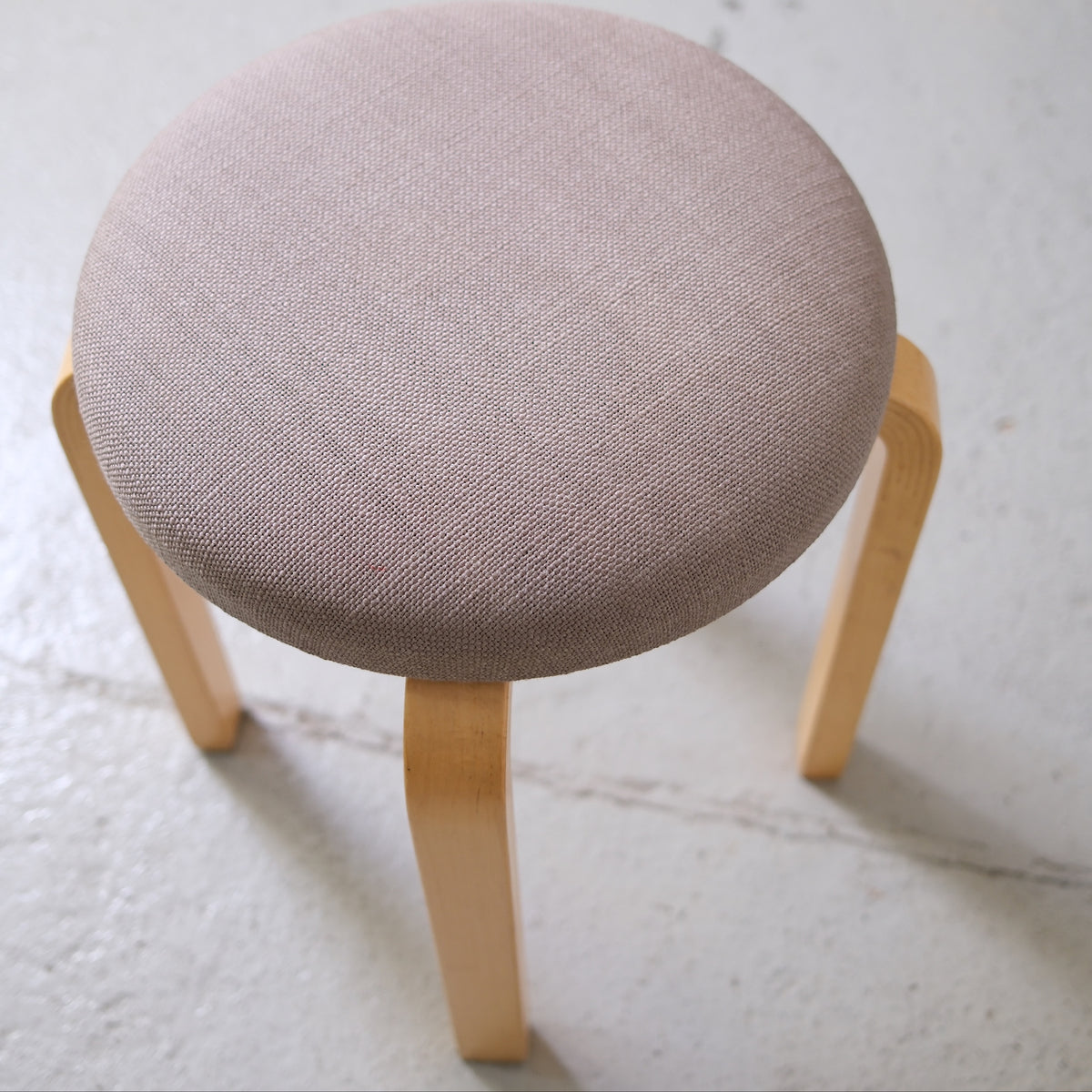 Artek E60 Stool with Artek Fabric Upholstery