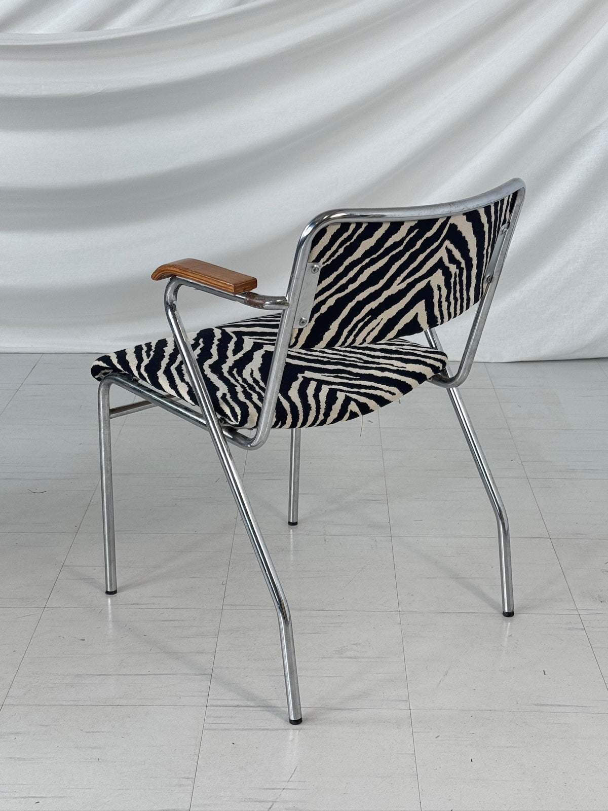 Vintage Tubular Steel Chairs with Zebra Upholstery