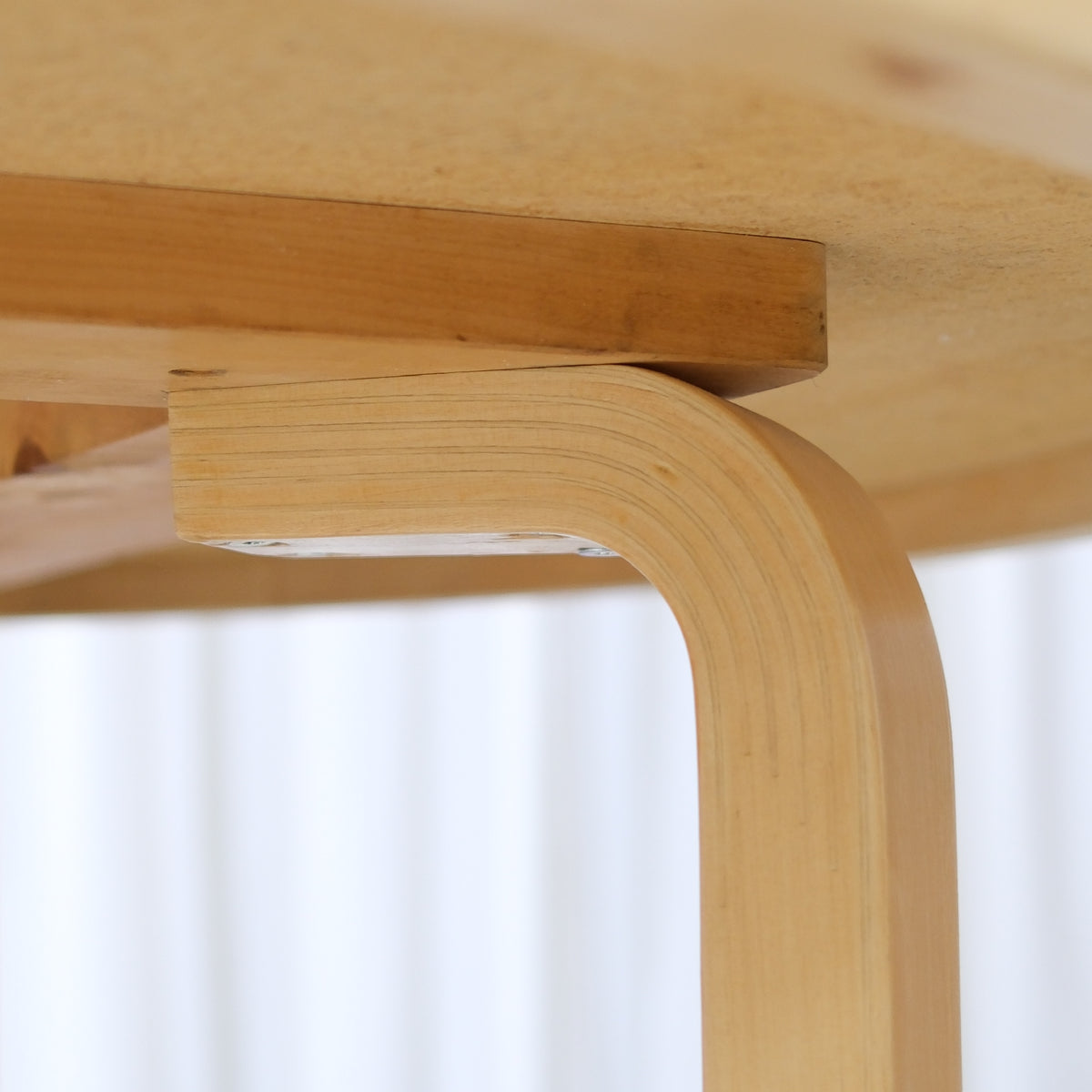 Artek Table 91 with Blue Linoleum Top by Alvar Aalto
