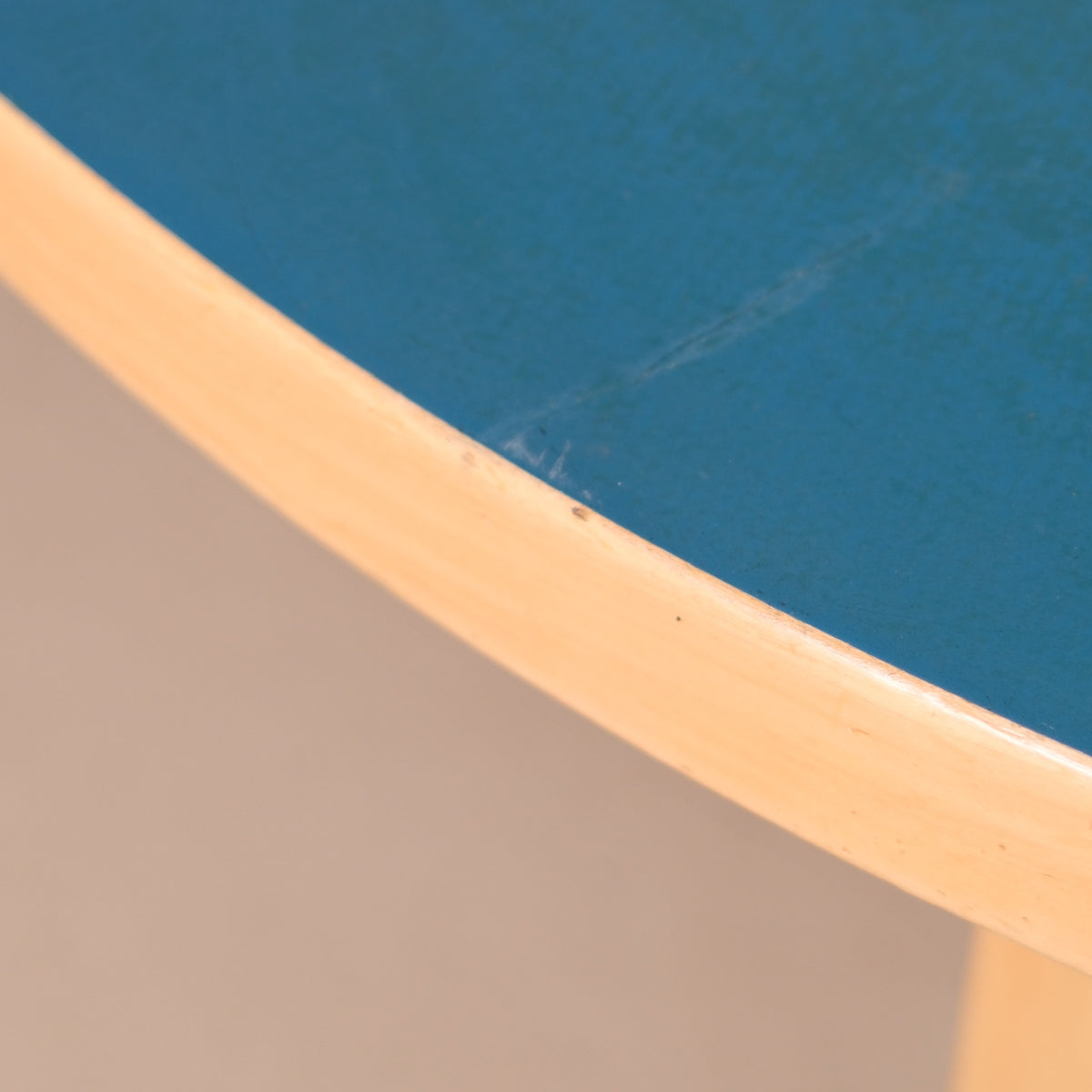 Artek Table 91 with Blue Linoleum Top by Alvar Aalto