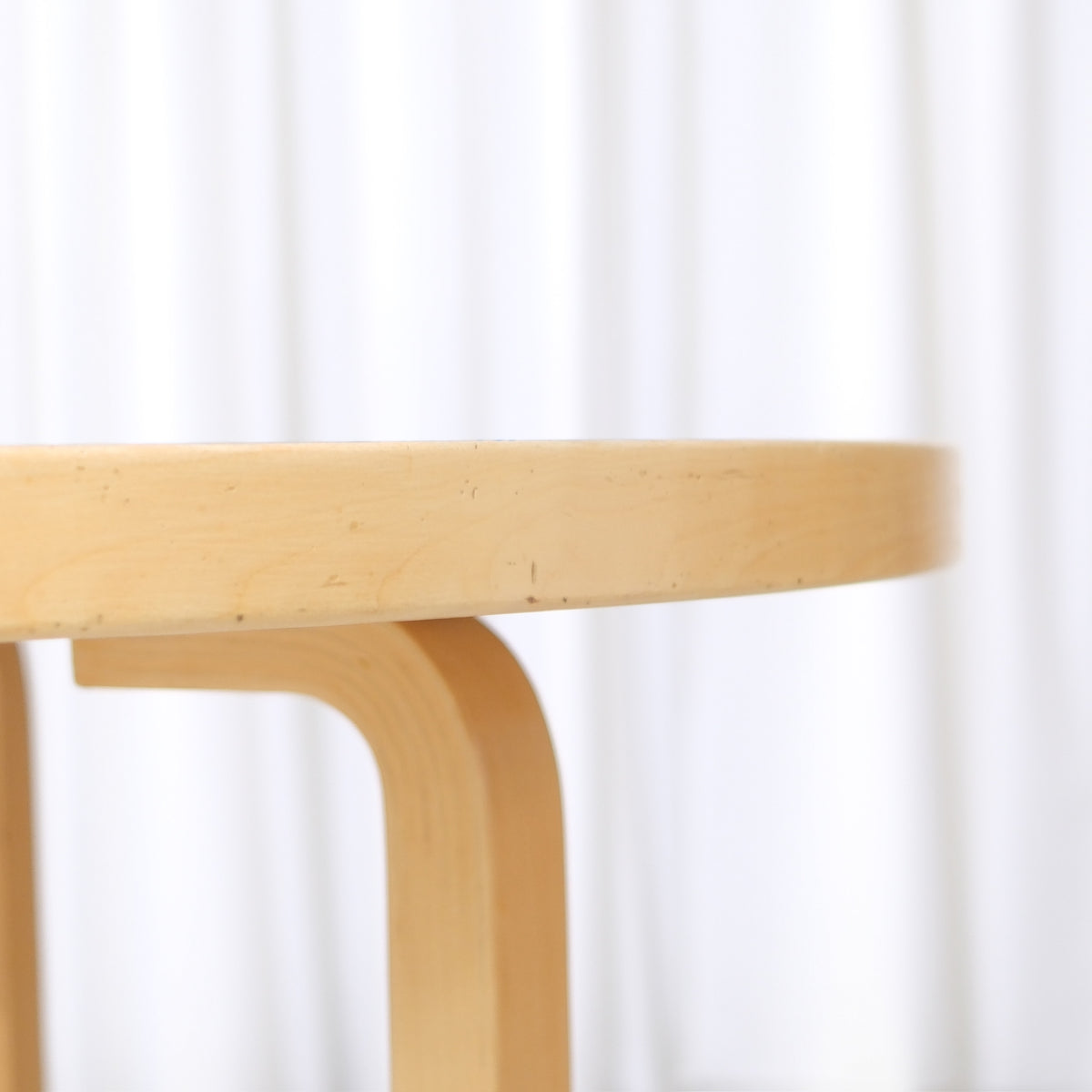Artek Table 91 with Blue Linoleum Top by Alvar Aalto