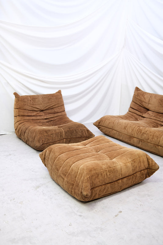Ligne Roset Togo -sohvaryhmä, ruskea sametti