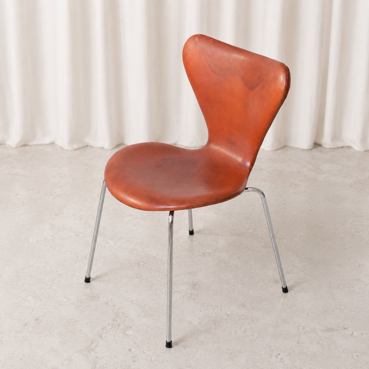 Fritz Hansen Series 7 Chair in Cognac Leather