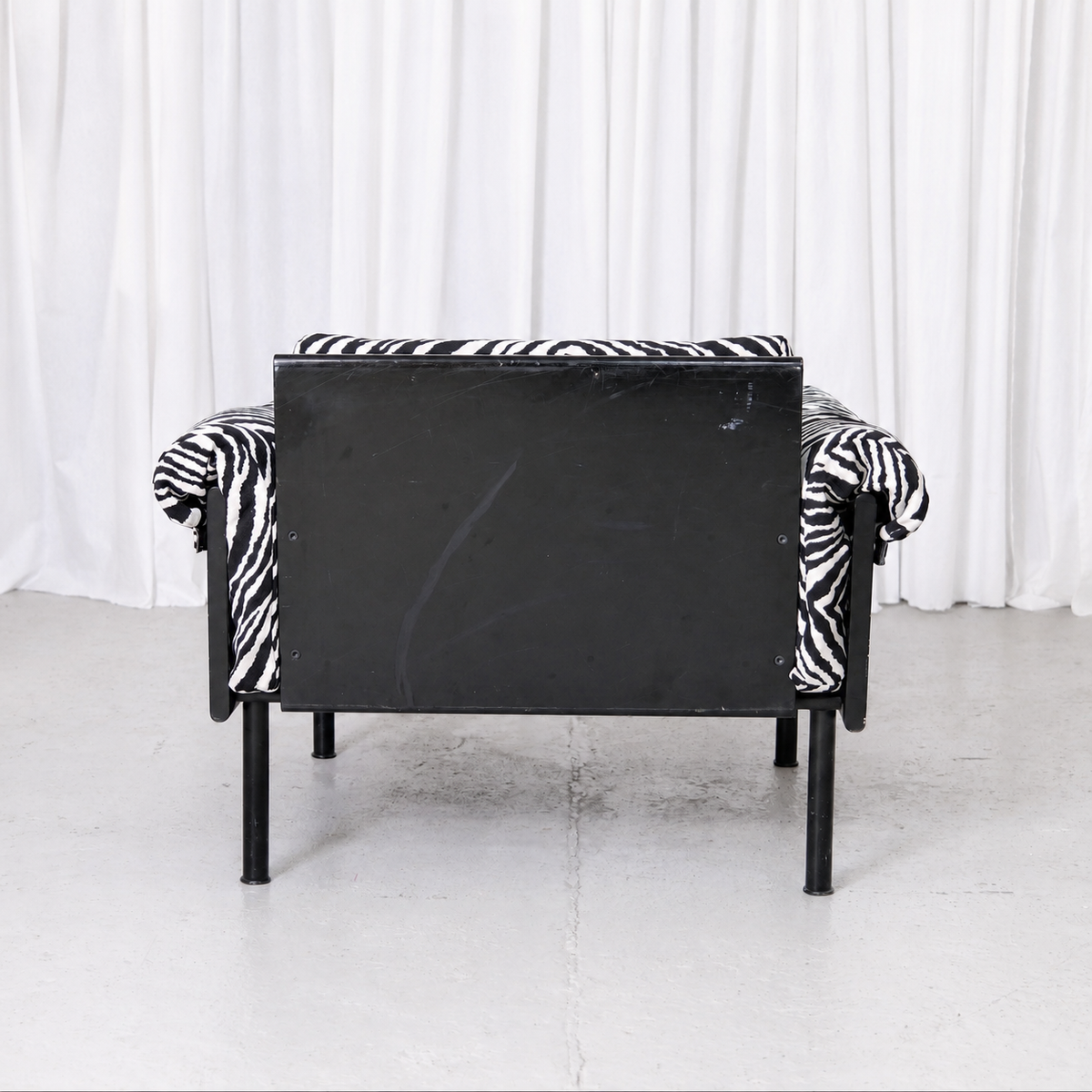 Yrjö Kukkapuro Ateljee Armchair with Zebra Upholstery, Black Frame
